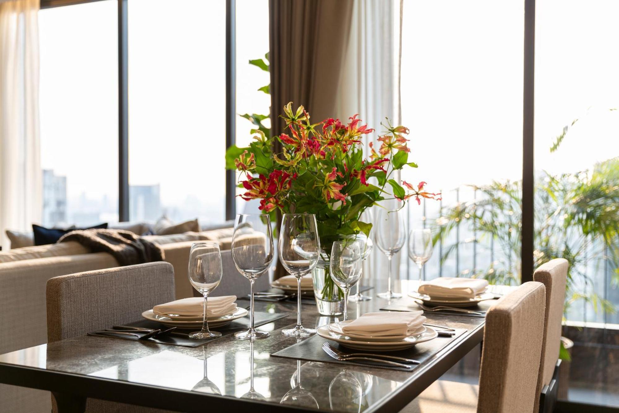 Hotel Ascott Thonglor Bangkok Exteriér fotografie A dining room